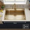 Pure.Sink Luxion Large gold sink 78x50 cm Tapwing with tap hole PLX7850T-60